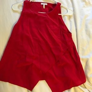 Joie Red XS Asymmetric Silk Tank